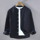 Men's Mandarin Collar Layered Shirt