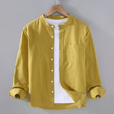 Men's Mandarin Collar Layered Shirt