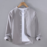 Men's Mandarin Collar Layered Shirt