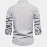 Men's Mandarin Collar Long Sleeve Shirt