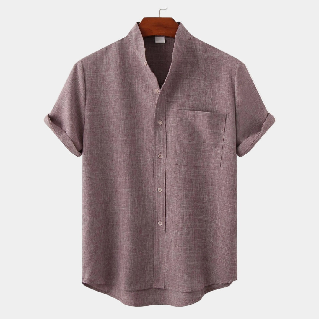 Men's Textured V-Neck Pullover Shirt