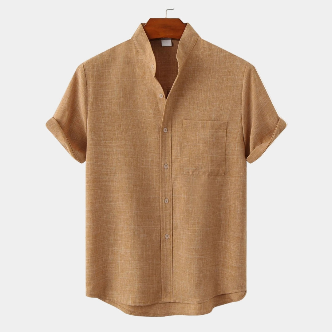 Men's Textured V-Neck Pullover Shirt