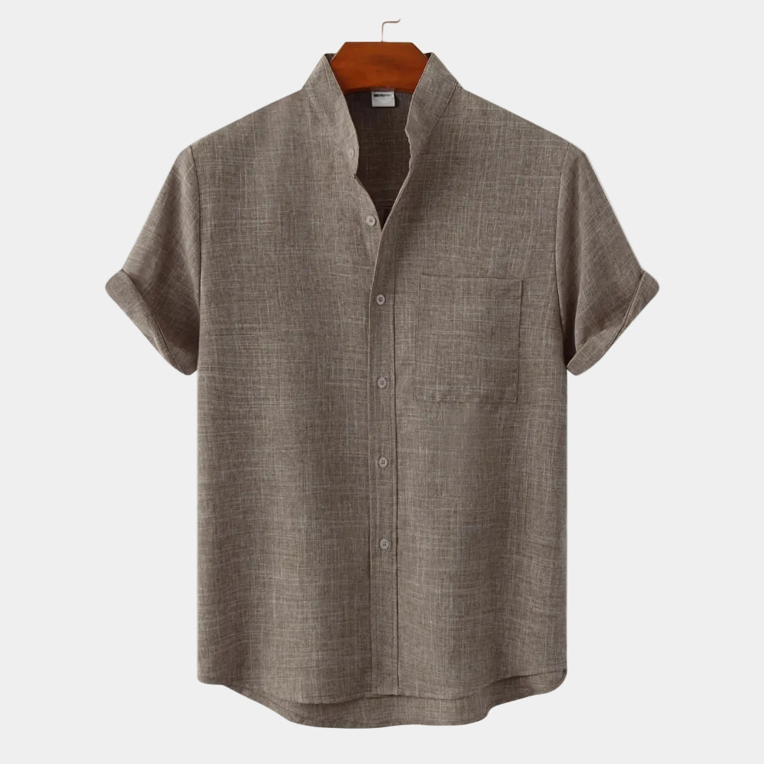 Men's Textured V-Neck Pullover Shirt