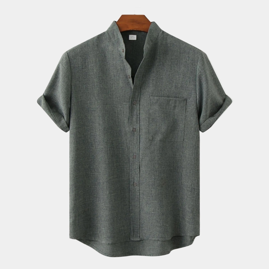 Men's Textured V-Neck Pullover Shirt