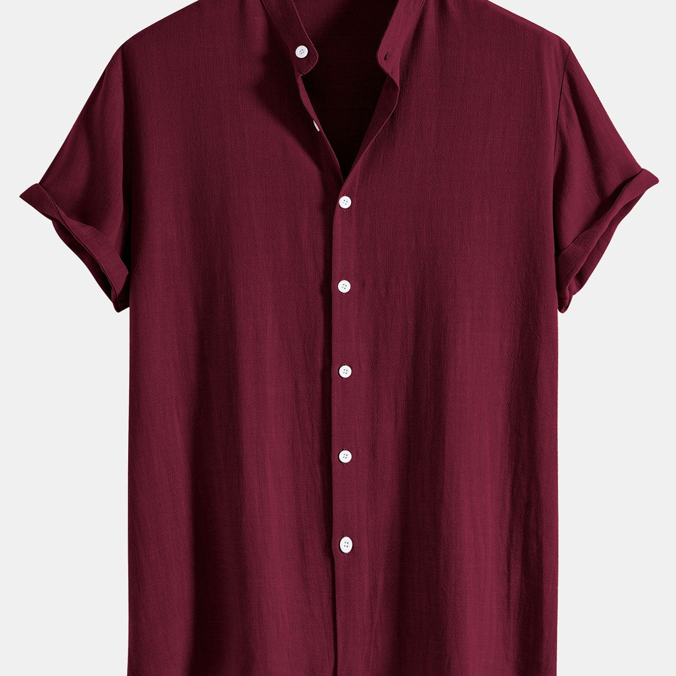 Men's Mandarin Collar Short Sleeve Shirt