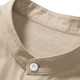 Men's Grandad Collar Short Sleeve Shirt