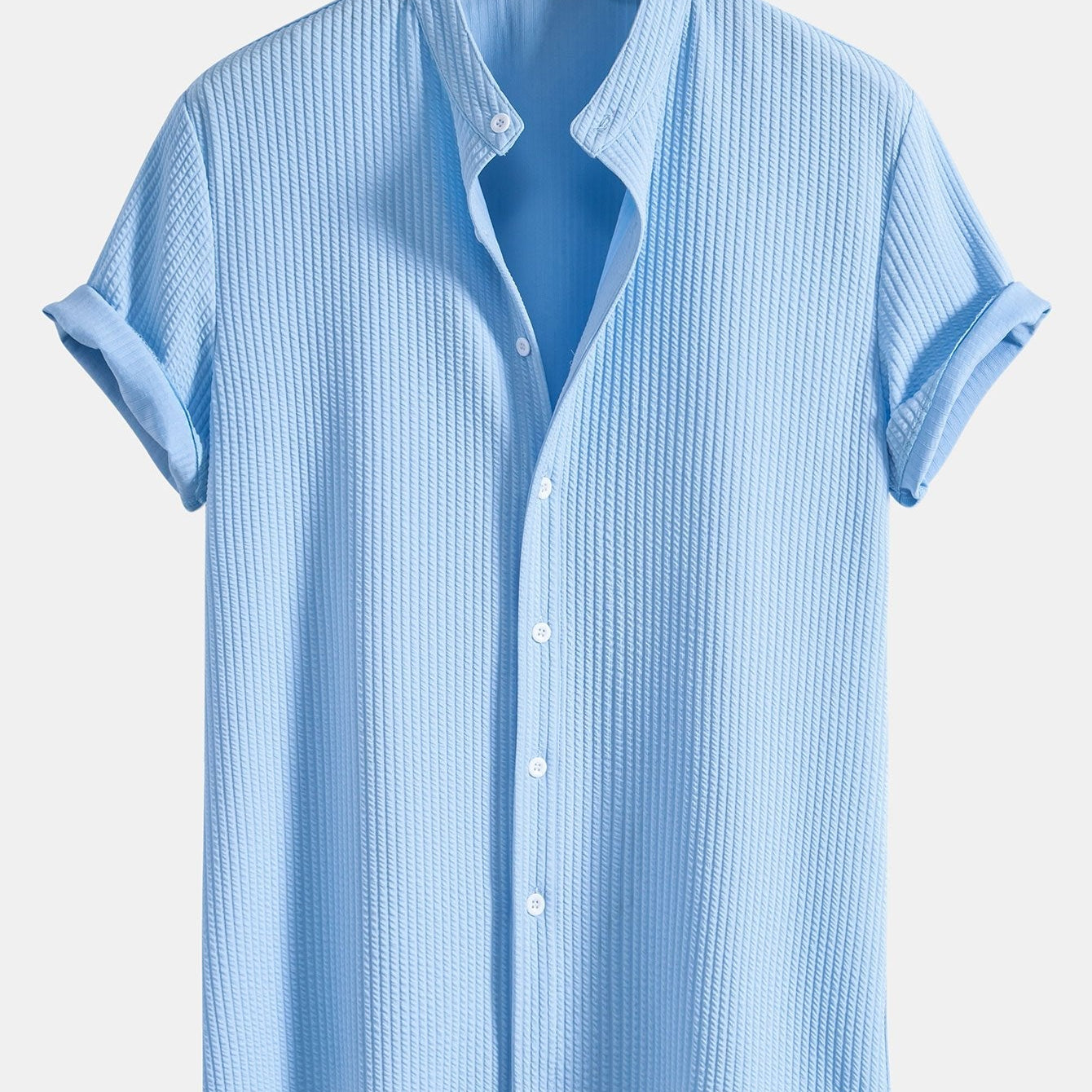 Men's Textured Short Sleeve Button Shirt