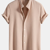 Men's Textured Short Sleeve Button Shirt