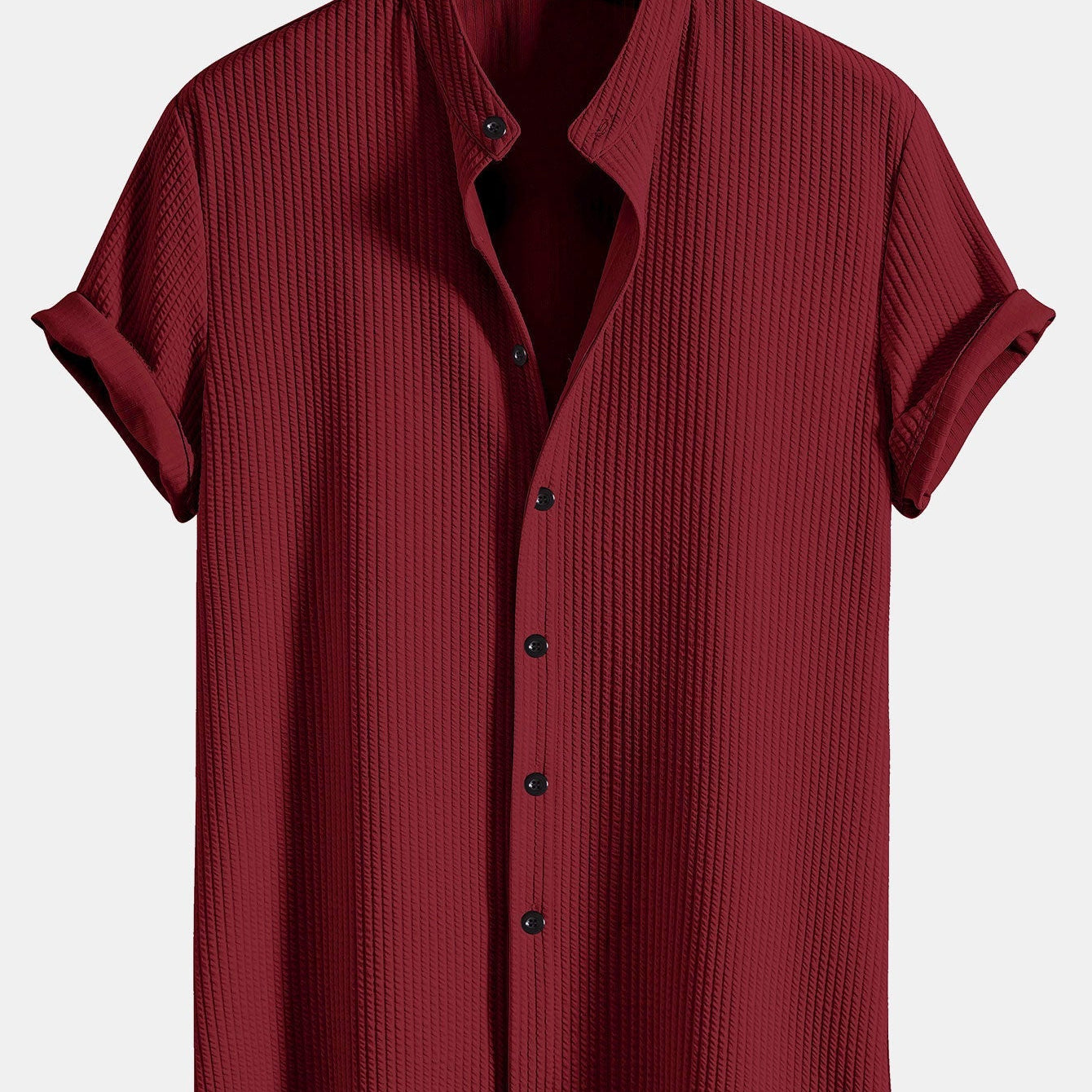 Men's Textured Short Sleeve Button Shirt