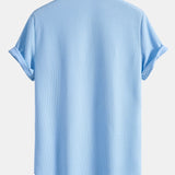 Men's Textured Short Sleeve Button-Up Shirt