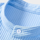Men's Textured Short Sleeve Button-Up Shirt