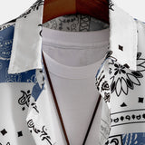 Men's Paisley Print Short Sleeve Button-Up Shirt