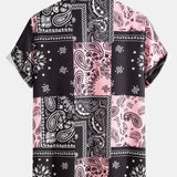 Men's Paisley Print Short Sleeve Button-Up Shirt