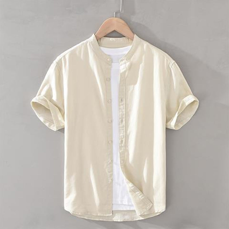 Men's Layered Short Sleeve Button-Up Shirt