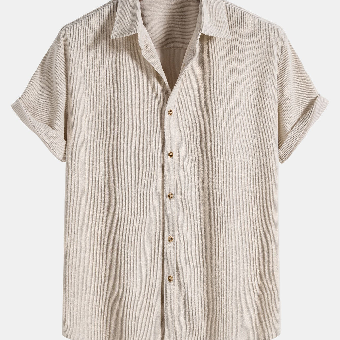 Men's Textured Short Sleeve Button-Up Shirt