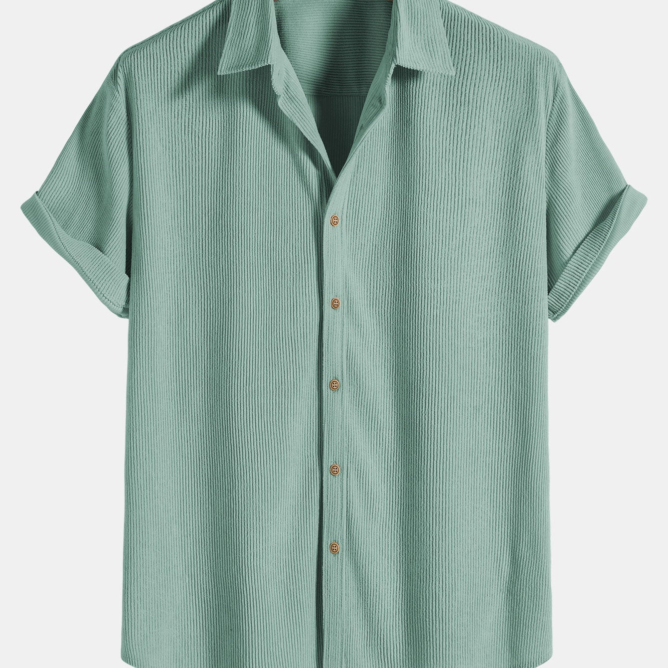 Men's Textured Short Sleeve Button-Up Shirt