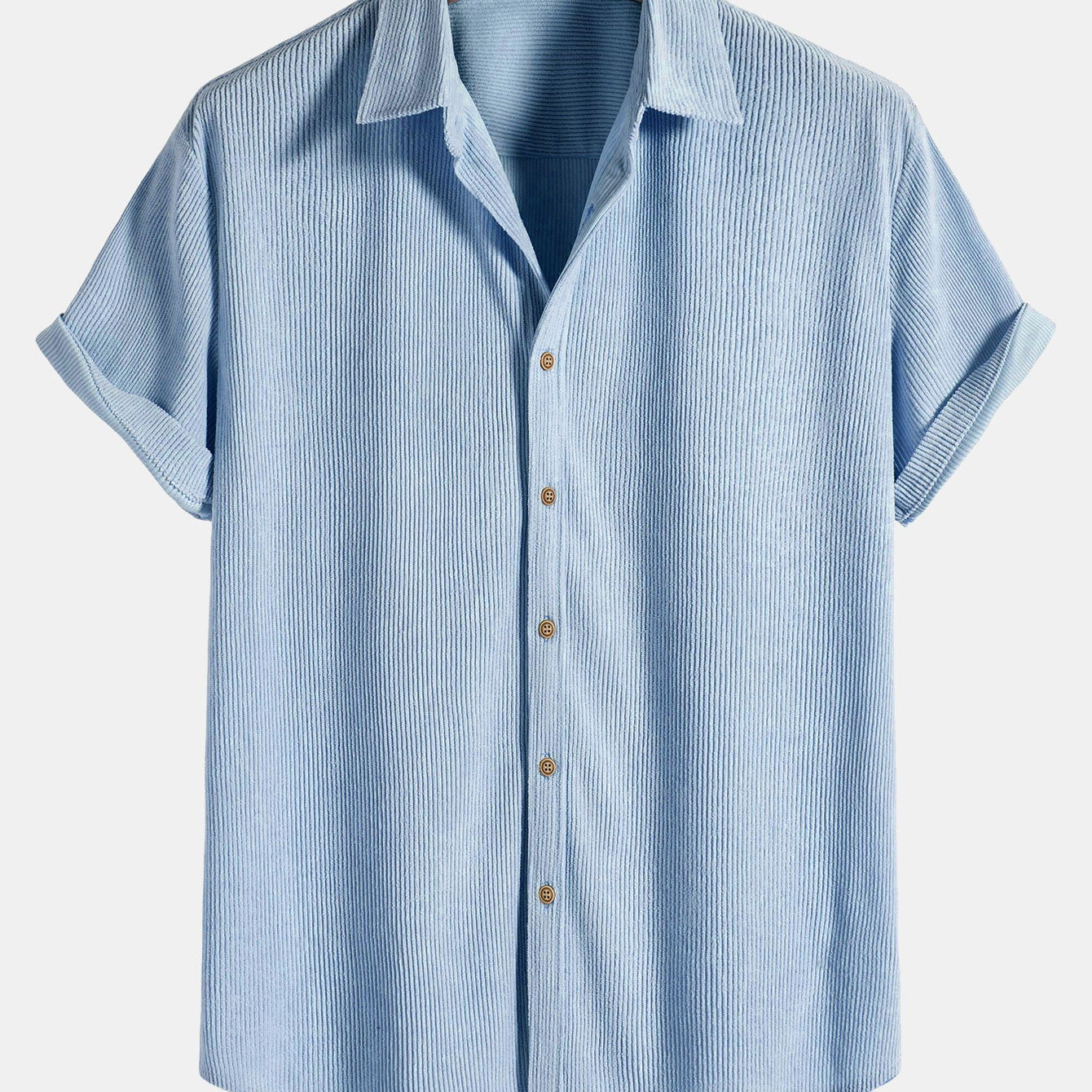 Men's Textured Short Sleeve Button-Up Shirt