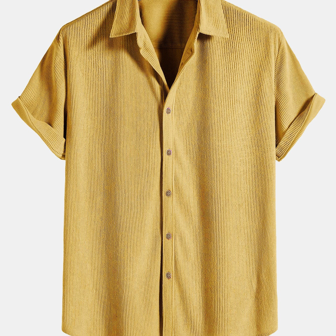 Men's Textured Short Sleeve Button-Up Shirt
