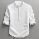 Men's Mandarin Collar Henley Shirt