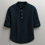 Men's Mandarin Collar Henley Shirt