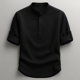 Men's Mandarin Collar Henley Shirt