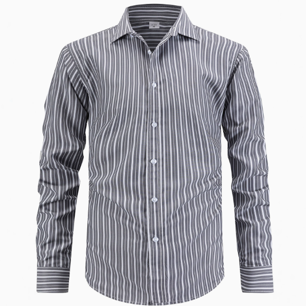 Men's Striped Button-Up Shirt