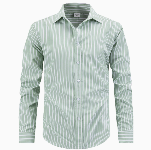 Men's Striped Button-Up Shirt