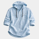 Men's Textured Hooded Pullover Shirt