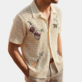 Men's Crochet Knit Resort Shirt