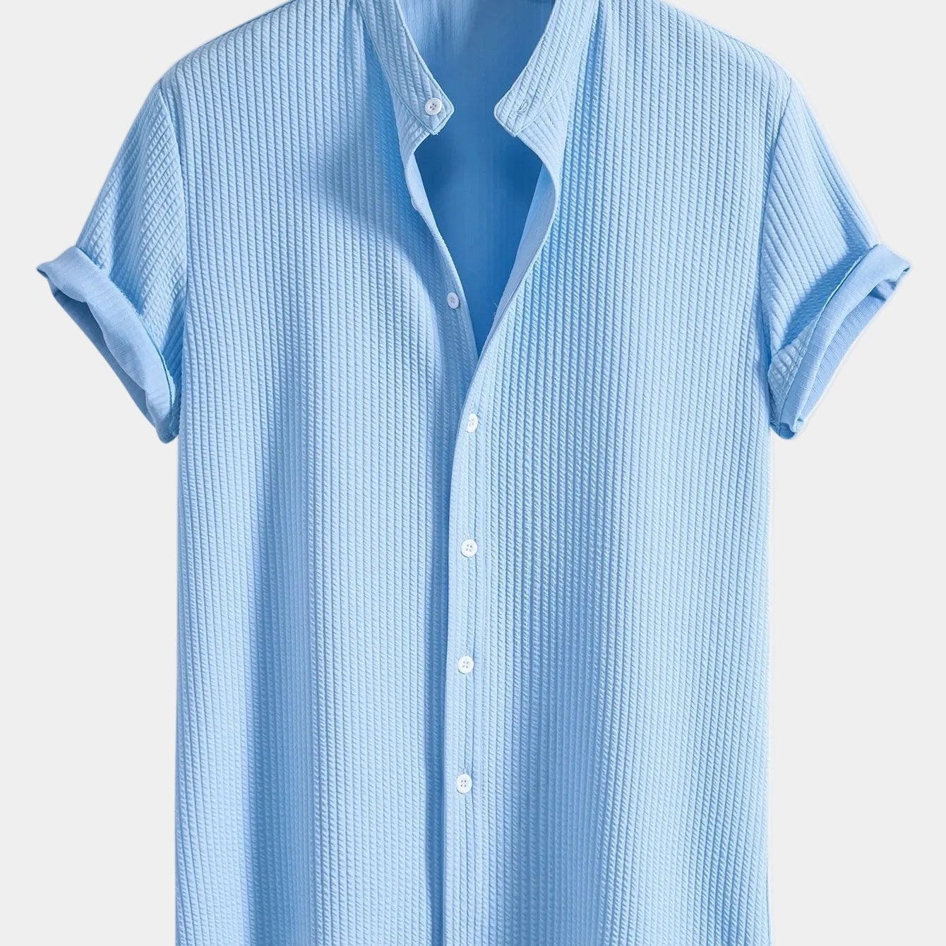Men's Textured Short Sleeve Button Shirt