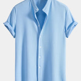 Men's Textured Short Sleeve Button Shirt