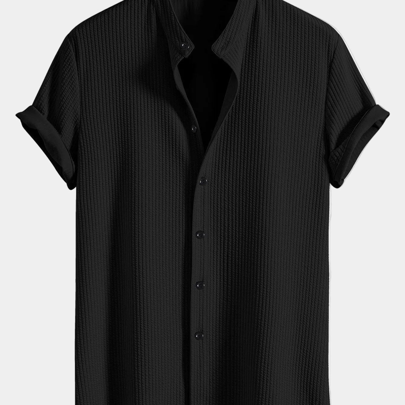 Men's Textured Short Sleeve Button Shirt
