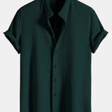 Men's Textured Short Sleeve Button Shirt