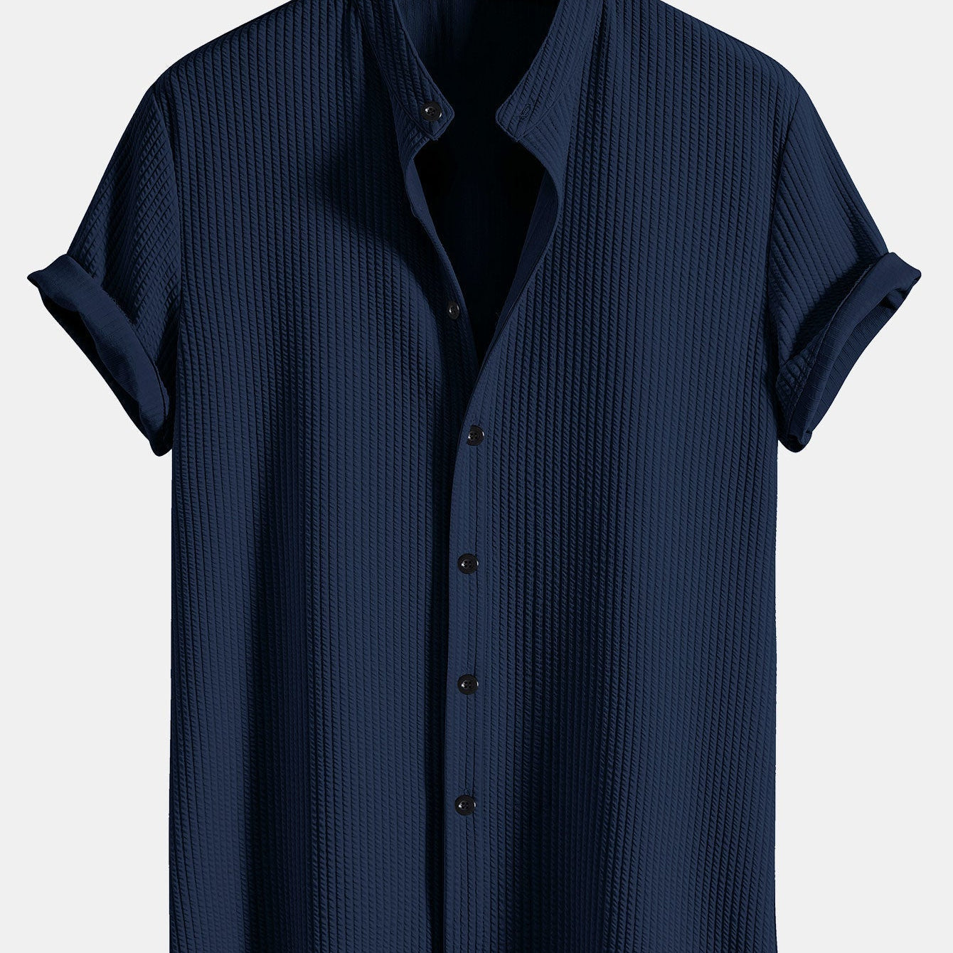 Men's Textured Short Sleeve Button Shirt