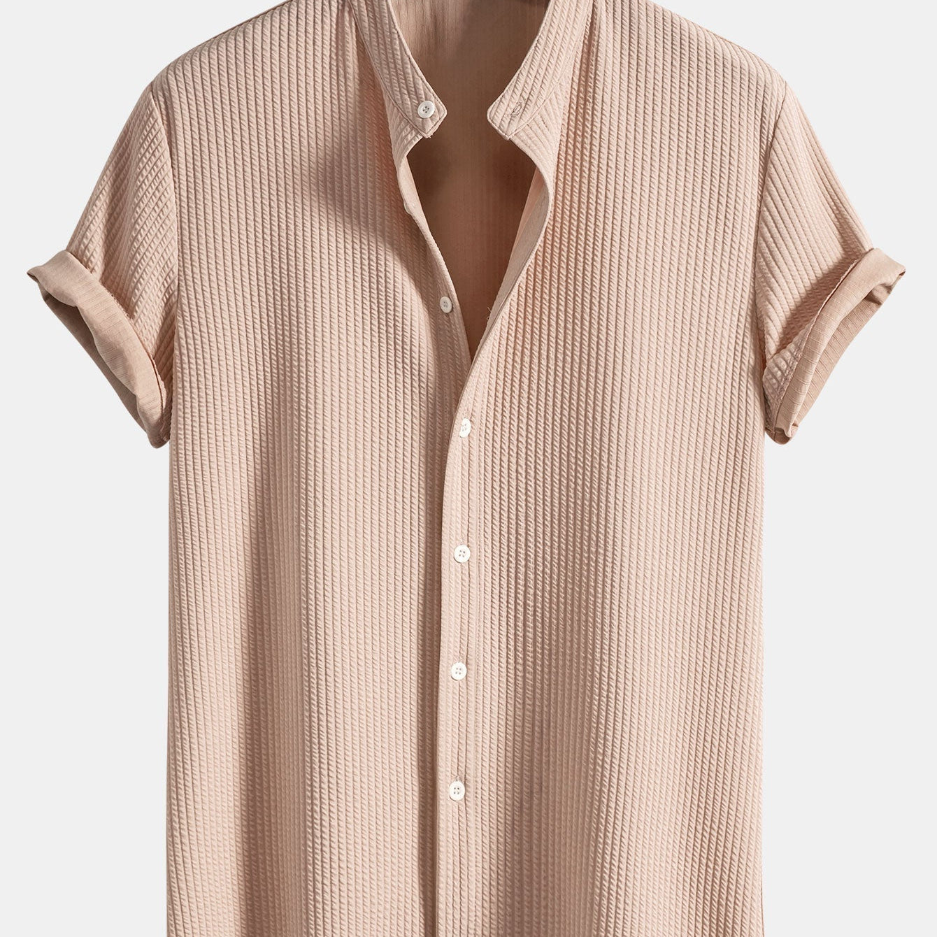 Men's Textured Short Sleeve Button Shirt