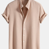 Men's Textured Short Sleeve Button Shirt