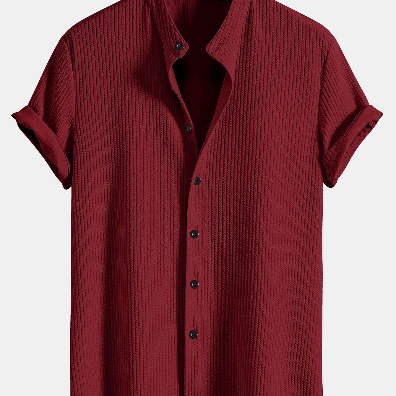 Men's Textured Short Sleeve Button Shirt