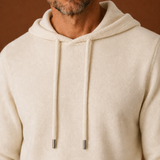 Men's Hooded Knit Sweater with Adjustable Drawstring