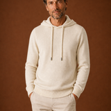 Men's Hooded Knit Sweater with Adjustable Drawstring
