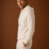 Men's Hooded Knit Sweater with Adjustable Drawstring