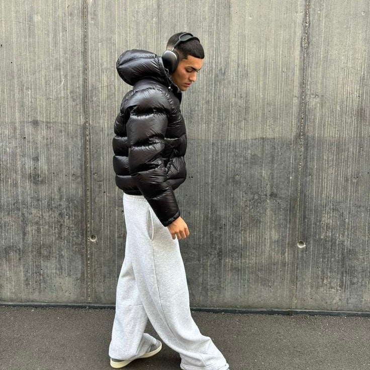 Men's Sherpa-Lined Quilted Hooded Winter Jacket