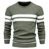 Men's Striped Crew Neck Knit Sweater
