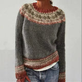 Women's Long Sleeve Fair Isle Knit Sweater
