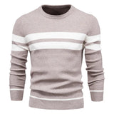 Men's Striped Crew Neck Knit Sweater