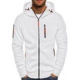 Men's Full-Zip Hooded Sweatshirt with Zippered Pockets