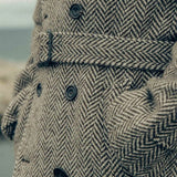 Men's Double Breasted Belted Wool Blend Coat