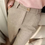Men's Slim Fit Linen Dress Trousers