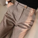 Men's Slim Fit Linen Dress Trousers