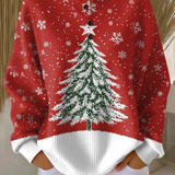 Colour Block Waffle Knit Crew Neck Sweater