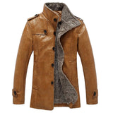 Men's Faux Leather Sherpa Lined Jacket